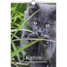 Katten foto A4 verjaardagskalender 30x21cm