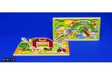 Speelplankje hout 3D Zoo/Farm 30x22,5cm