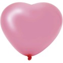 Ballons coeur rose 6 pcs