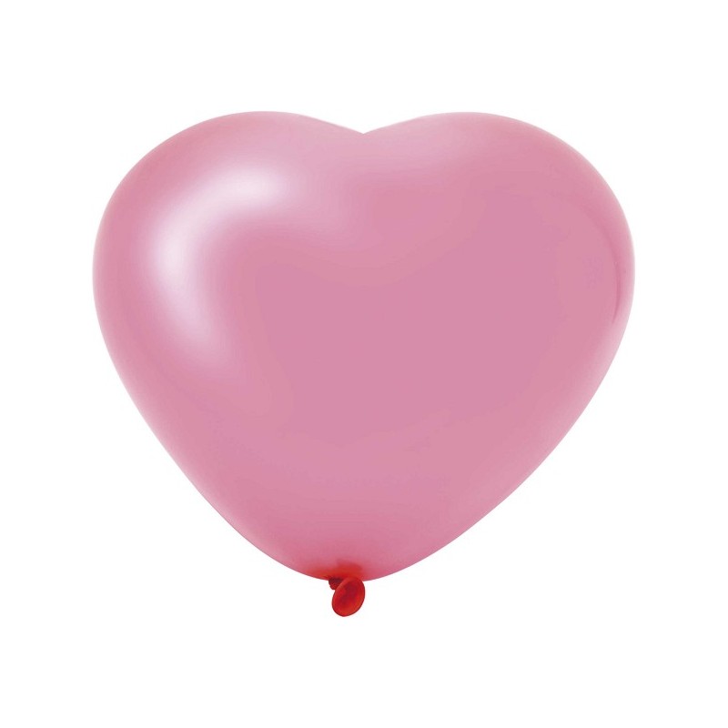 Ballons coeur rose 6 pcs