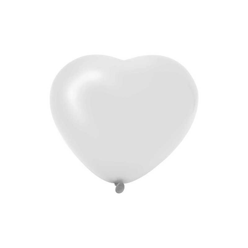 Ballons coeur blanc 6 pcs