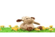 Pluche schaap tashanger soft curly 12cm