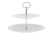 Etagere 2 couches porcelaine 15x20cm blanc