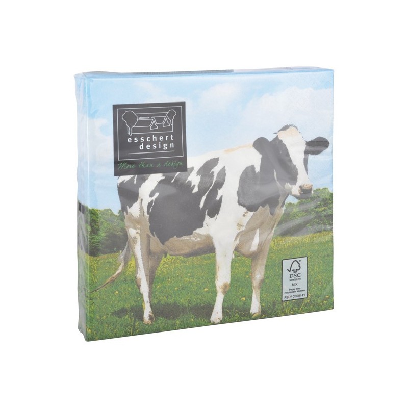 Esschert Design Serviettes en papier vache 33x33cm