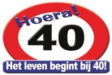 Huldeschild verkeersbord - 40 jaar