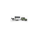 Bruder Landrover Defender avec remorque et cheval