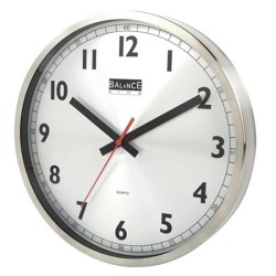 Horloge murale à quartz en acier inoxydable 30 cm avec affichage de l'heure analogique