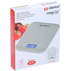Alpina Keukenweegschaal Digitaal 5kg 14x18x2cm ( Inclusief Batterijen )