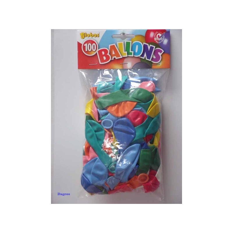 Ballons Globos diverses couleurs mélange sachet de 100 pièces no.8