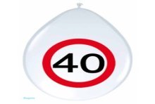 ballon 30cm panneau de signalisation 40 ans pack a 8st
