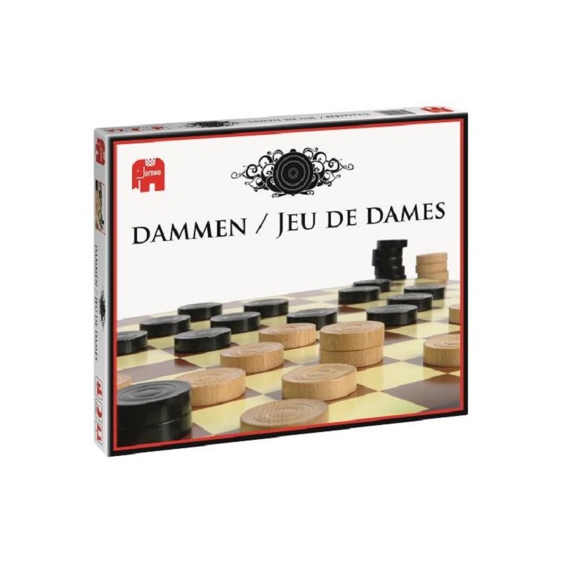 Jumbo Checkers 1 damier en carton avec 40 disques en bois