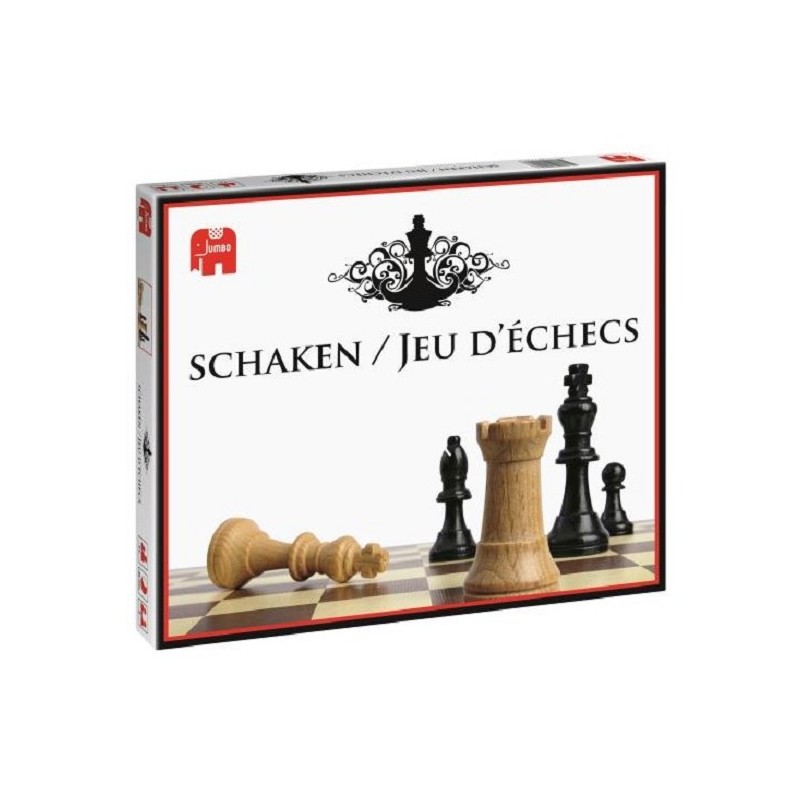 Jumbo Chess 1 plateau en carton (30x30cm) avec 32 pièces en bois.