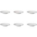 Mammoet Assiette bord large Budgeltline porcelaine blanche 18cm lot de 6 pièces