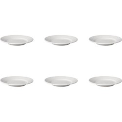Mammoet Assiette bord large Budgeltline porcelaine blanche 18cm lot de 6 pièces