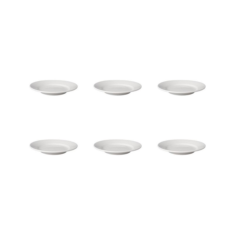 Mammoet Assiette bord large Budgeltline porcelaine blanche 18cm lot de 6 pièces