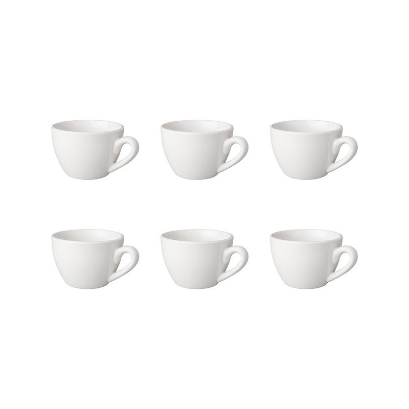 Mammoet Cappuccinokop Budgetline 210ml  porselein wit  (set van 6 ) 8,8x6cm