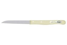 H. Couteau d'office Herder avec manche en bois et lame droite en inox sur carte de 10 pièces