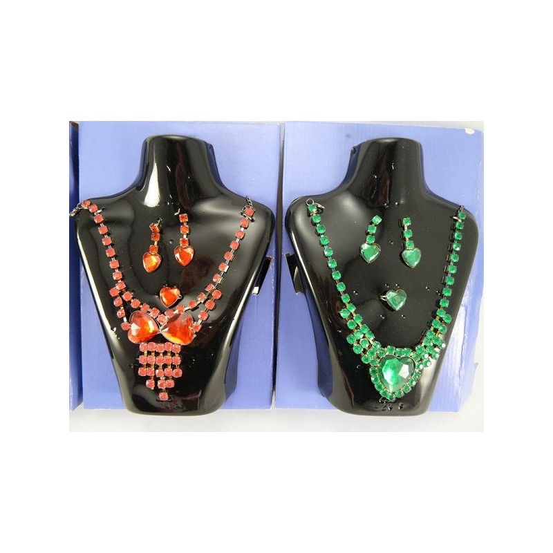 juwelenset, halsketting en oorbellen 6 verschillnde kleuren