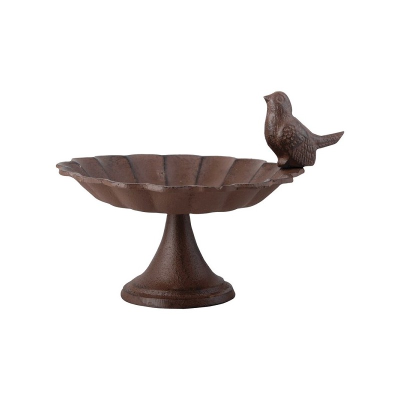 Esschert Design Bain d'oiseaux/abreuvoir sur pied 19x16x14cm en fonte