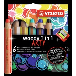 Crayons de couleur Stabilo woody 6 pcs en étui