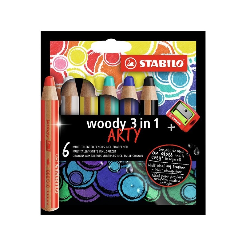 Crayons de couleur Stabilo woody 6 pcs en étui