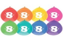 Ballons 8 ans pack de 8 pièces