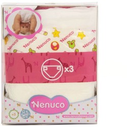 Couches pour poupée Nenuco, paquet de 3.