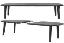 Grosfillex Miami uitschuifbare tafel 220x100cm Antraciet