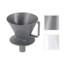 Koffie opzetfilter met tuit 13x16cm kunststof verkrijgbaar in wit of grijs
