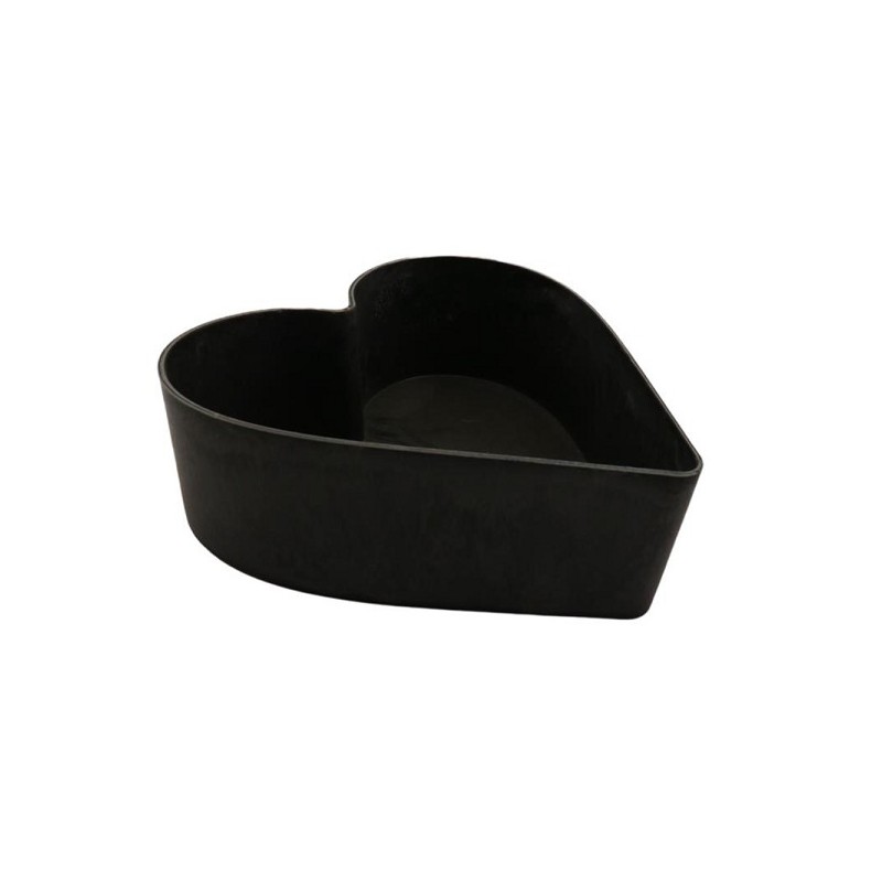 Planter in hart vorm van melamine 22x20x7,5cm grijs