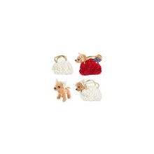 Toi Toys Pluche hond chihuahua in bling bling handtas 24x13x20cm
