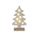 Kerstboom Terry vilt 7xLED bolletjes creme h27xb16cm, 2xAAA excl