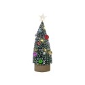 Kerstboom versierd 10LED 24cm op houten standaard 2xCR2032