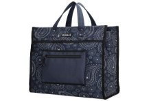 Beagles shop & go boodschappentas blauw/wit paisley 35,5x17x42cm