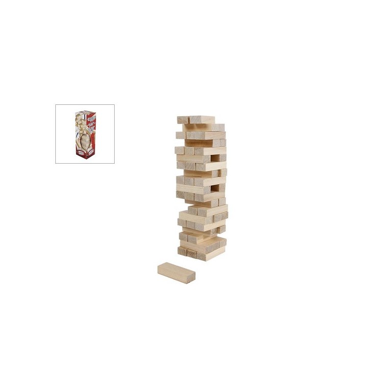 Play ToDay wiebel stapeltoren hout 48delig 4,8x16cm