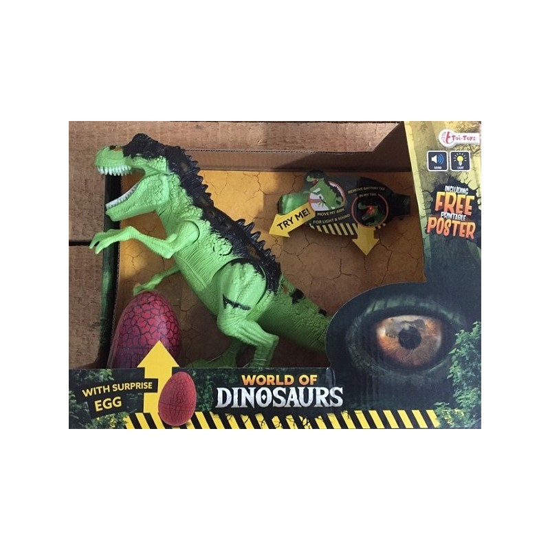 Toi Toys World of dinosaurs Dinosaurus (30cm) met licht en geluid + ei