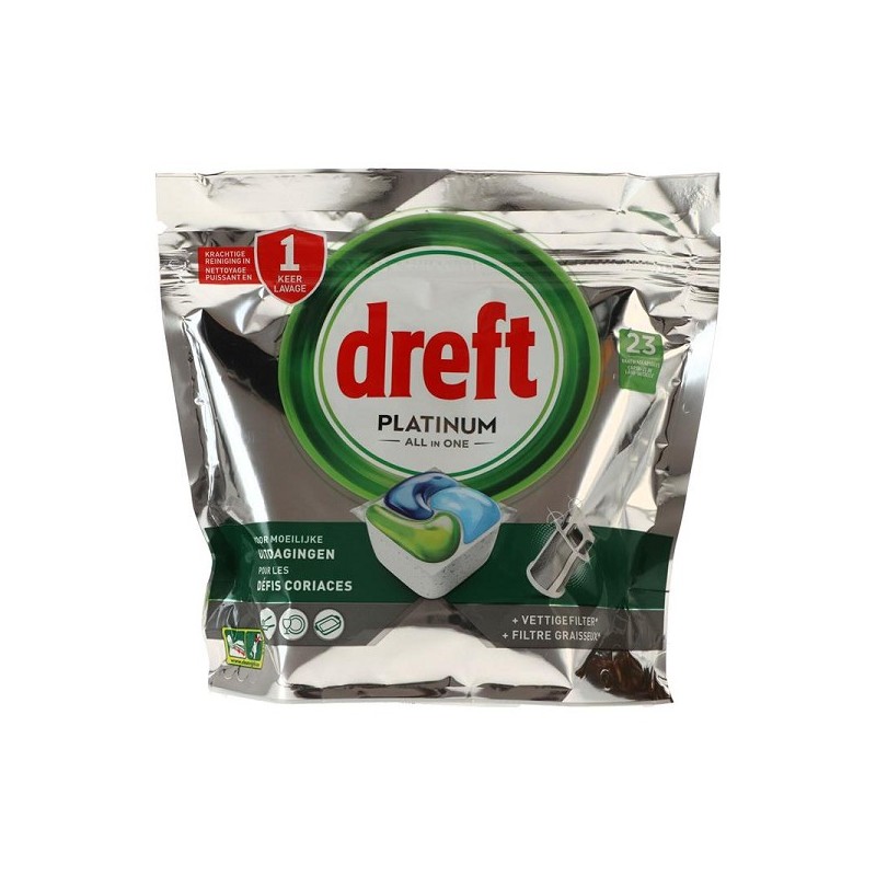 Dreft Platinum All In One Vaatwastabletten 23pcs