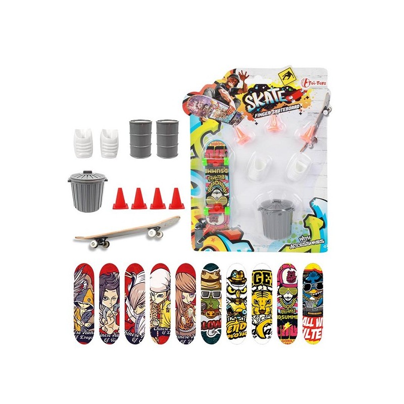 Toi Toys Vingerskateboard met accessoires