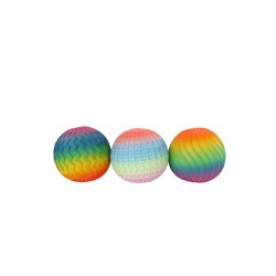 Boule à presser nervurée arc-en-ciel Fidget 7cm