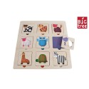 Inlegpuzzel hout zoek het dier 9pc