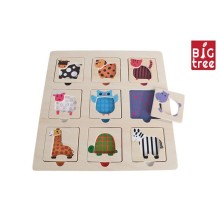 Inlegpuzzel hout zoek het dier 9pc