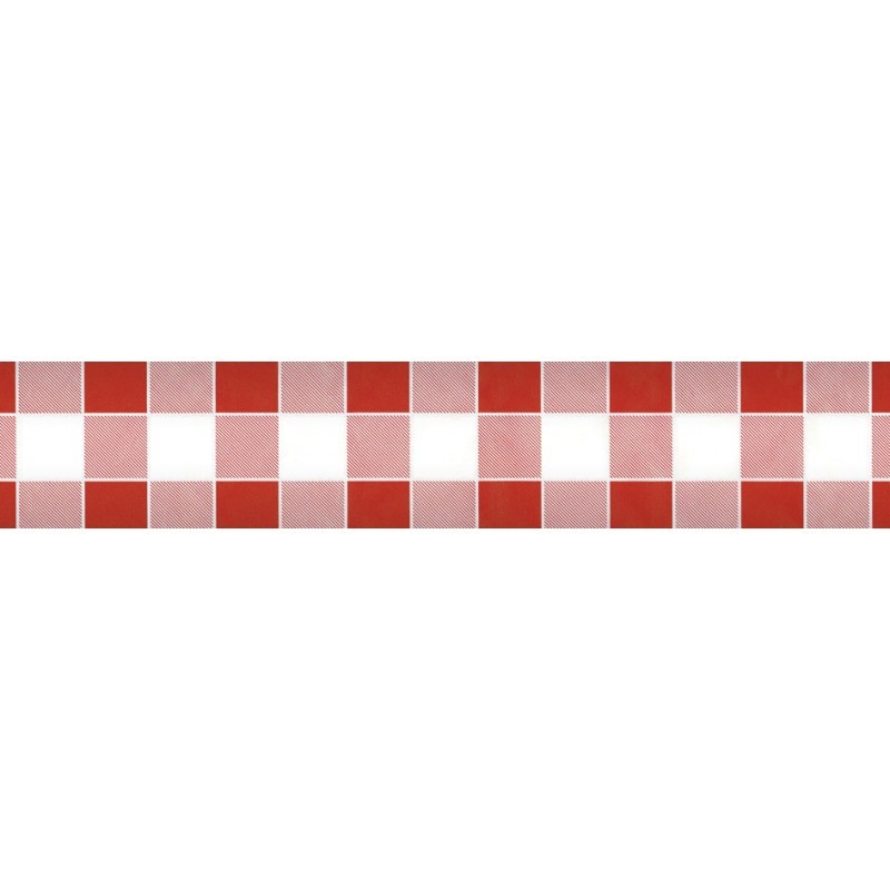 Damast papier 1,20x8m ruit rood