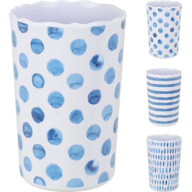 Beker melamine 340ml Ø8xh11cm 3 assorti