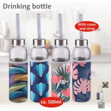 Alpina Drinkfles glas 500ml + hoes