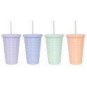 Drinkbeker Diamond 500ml met rietje