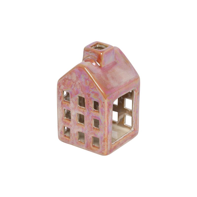 Theelicht huis S rood 6x6x10cm