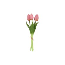 Kunstboeket tulpen roze 12x12x29cm