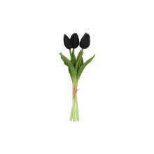 Kunstboeket tulpen zwart H29cm- 3 stelen