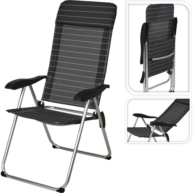 Campingstoel 69x58x111cm grijs