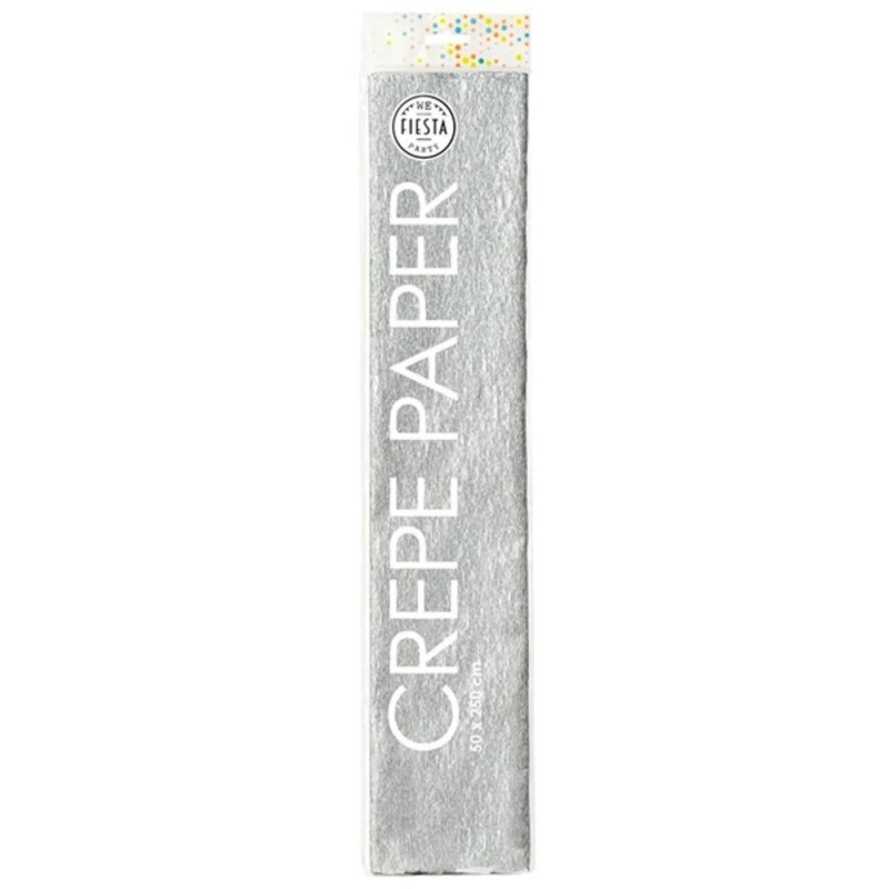 Crepe papier 50x250cm zilver